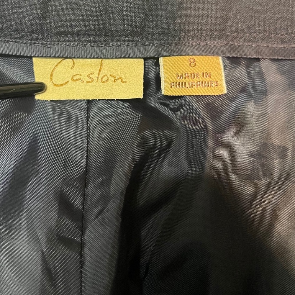 Caslon Pleated Wool Blend Trousers Womens 8 Dark Grey High Rise Straight Leg - Picture 3 of 10
